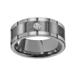 AXL Tungsten Carbide 1/10 Carat T.W. Diamond Wedding Band