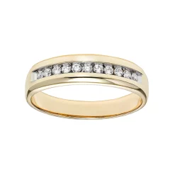 AXL 10k Gold 1/4 Carat T.W. Certified Diamond Men's Wedding Band