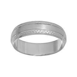 AXL Textured 14k White Gold Men's Wedding Band