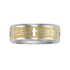 AXL Stainless Steel Two Tone Cross Men's Wedding Band