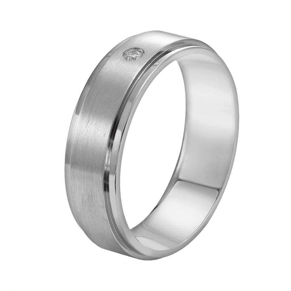 AXL Titanium Diamond Accent Wedding Band - Image 2