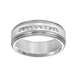 AXL Tungsten and Sterling Silver 1/4-ct. T.W. Diamond Men's Wedding Band
