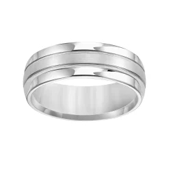 AXL White Tungsten Groove Men's Wedding Band