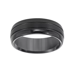 AXL Black Tungsten Groove Men's Wedding Band