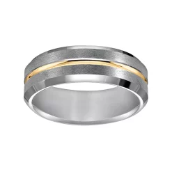 AXL Tungsten Carbide and Yellow Ion-Plated Tungsten Carbide Men's Wedding Band