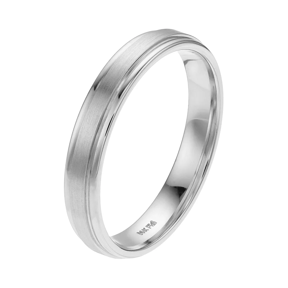 Men's AXL 14k White Gold Wedding Band - Image 2