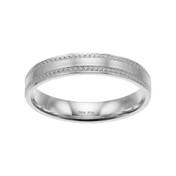 Men's AXL 14k White Gold Rope Wedding Band