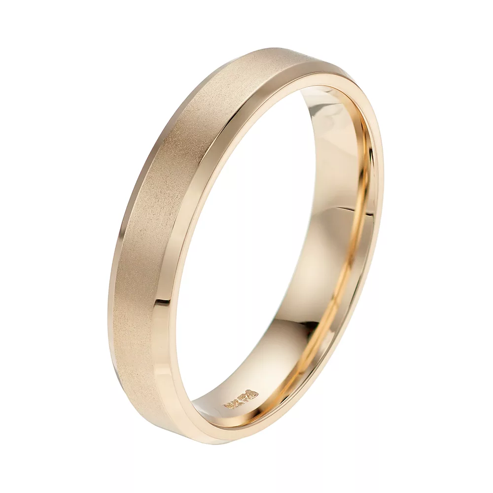 Men's AXL 14k Gold Brushed Wedding Band - Image 2