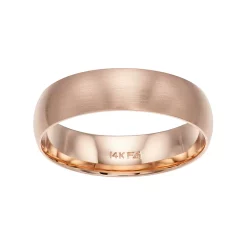 Men's AXL 14k Rose Gold Brushed Wedding Band