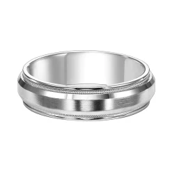 Men's AXL 14k White Gold Milgrain Wedding Band