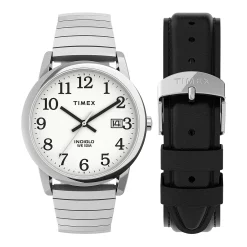 Timex® Easy Reader® Men's Expansion Band Watch & Leather Strap Box Set - TWG025400JT