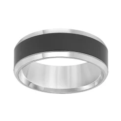 AXL Tungsten with Black Ceramic Inlay Men's Wedding Band