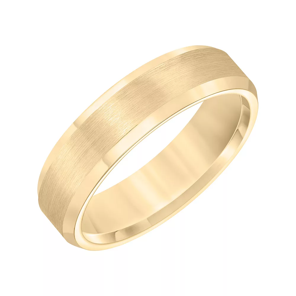AXL Yellow Tungsten Beveled Edge Men's Wedding Band - Image 2