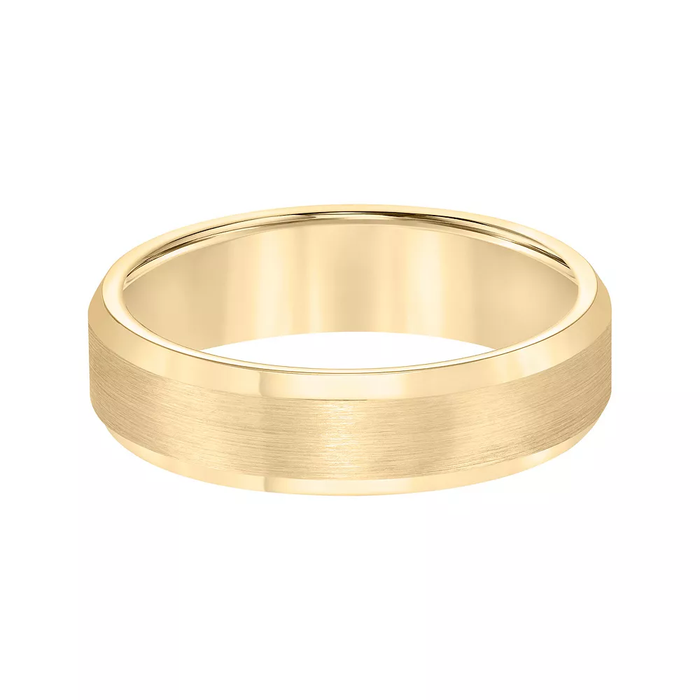 AXL Yellow Tungsten Beveled Edge Men's Wedding Band - Image 3
