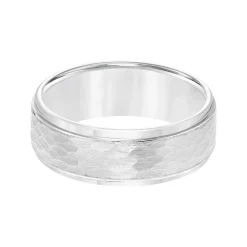 AXL Tungsten Step Edge Textured Men's Wedding Band