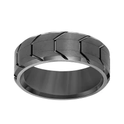 AXL Charcoal Tungsten Tire Tread Men's Wedding Band