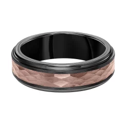 AXL Black and Brown Tungsten Textured Men's Wedding Band