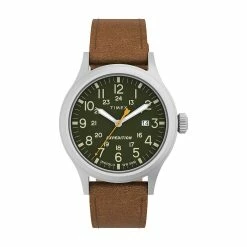 Timex® Expedition Scout Men's Brown Leather Strap Watch - TW4B23000JT