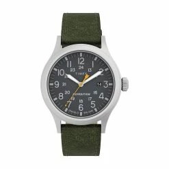 Timex® Expedition Scout Men's Black Leather Strap Watch - TW4B22900JT