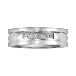 AXL Stainless Steel Diamond Accent Wedding Band - Men