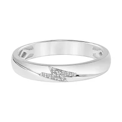 AXL 10k White Gold Diamond-Accent Men's Wedding Band