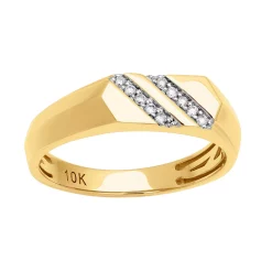 AXL 10k Yellow Gold 1/10 Carat T.W. Diamond Men's Wedding Band