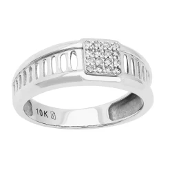 AXL 10k White Gold 1/5 Carat T.W. Men's Wedding Band