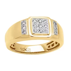 AXL 10k Yellow Gold 1/4 Carat T.W. Diamond Men's Wedding Band