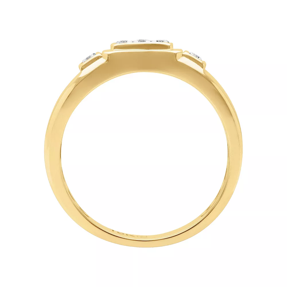AXL 10k Yellow Gold 1/4 Carat T.W. Diamond Men's Wedding Band - Image 3
